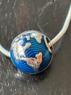Zilveren Wereldbol Bedel 925 + Ketting - Pandora Compatible, Verzenden, Nieuw, Zilver