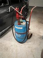 Dolly met handpomp en leeg 60 litervat., Auto diversen, Autogereedschap, Ophalen of Verzenden, Gebruikt