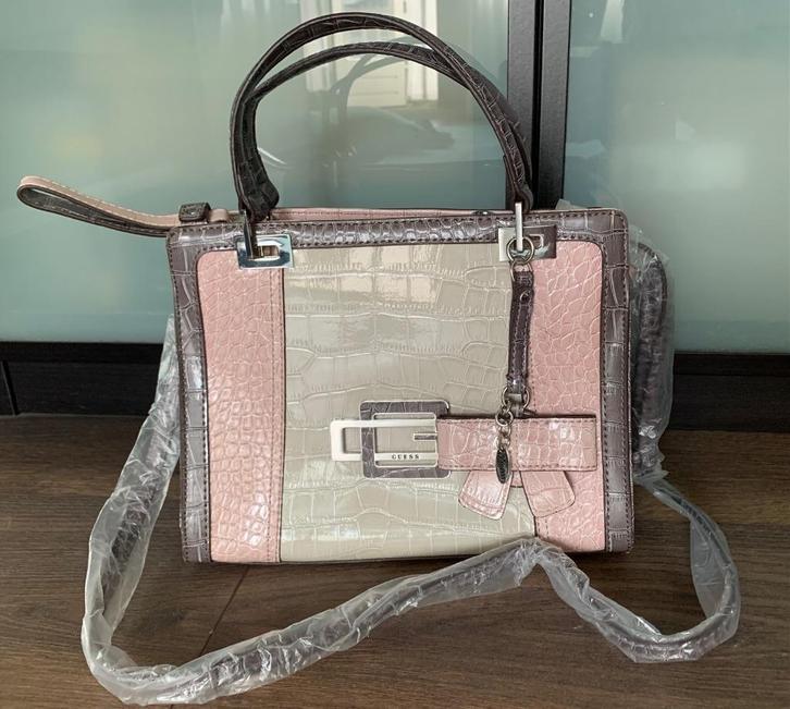 Guess Gelakte tas handtas damestas roze taupe slangenhuid, Sieraden, Tassen en Uiterlijk, Tassen | Damestassen, Nieuw, Handtas