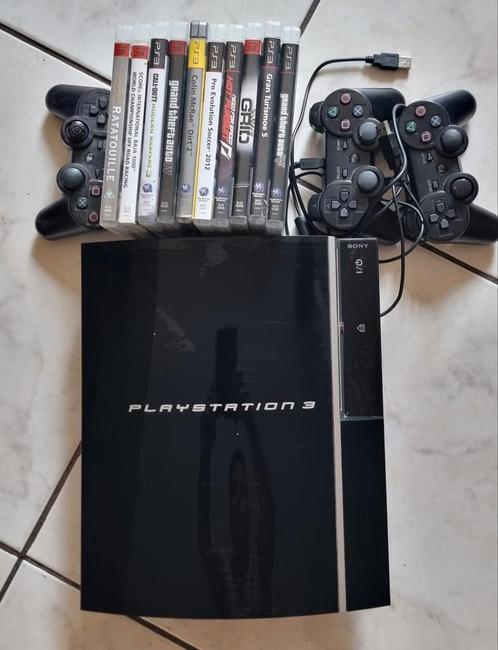 PlayStation 3 met 9 games en 3 controllers – defect, Spelcomputers en Games, Spelcomputers | Sony PlayStation 3, Niet werkend