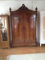 Prachtige mahonie biedermeier kast met kroon, Antiek en Kunst, Ophalen