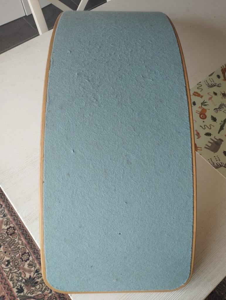 Wobbel Origineel Balance Board Lichtblauw Vilt, Kinderen en Baby's, Speelgoed | Houten speelgoed, Gebruikt, Ophalen