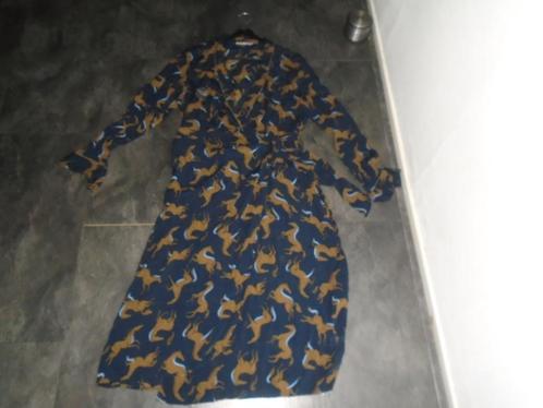 Sissy-Boy Lange Viscose Wikkel Jurk met Paarden Print maat M, Kleding | Dames, Jurken, Zo goed als nieuw, Maat 38/40 (M), Blauw