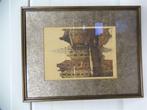 A6545. Gesigneerde ets van Damrak, Amsterdam, Antiek en Kunst, Kunst | Etsen en Gravures, Ophalen of Verzenden