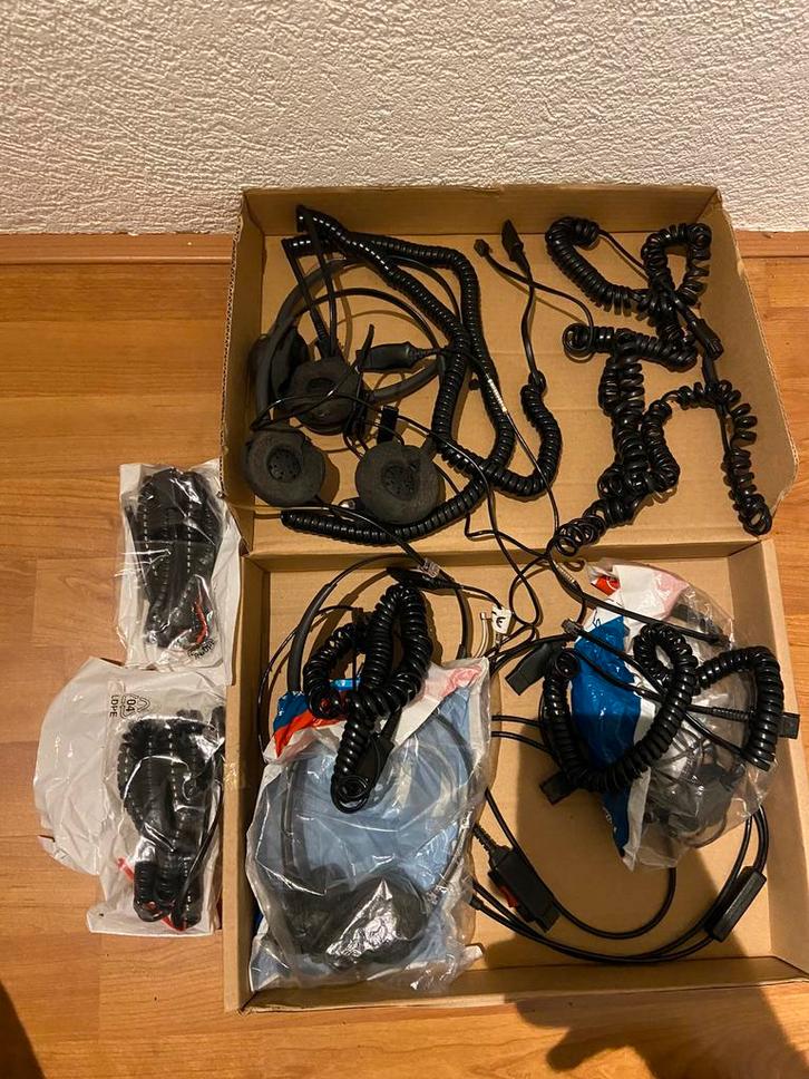 5 kantoor headsets telefoon koptelefoons, Computers en Software, Headsets, Zo goed als nieuw, Ophalen of Verzenden