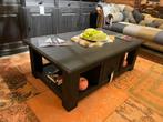 Zwarte Massief Grenen Salontafel Hout industriële look, Huis en Inrichting, Tafels | Salontafels, 100 tot 150 cm, Nieuw, Minder dan 50 cm