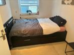 Ikea brimnes bed 180 x 200, 180 cm, Gebruikt, Hout, Zwart