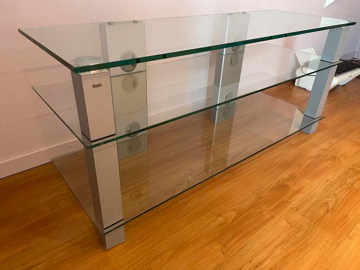 Tv meubel te koop (glas) 125x43x56  lxbxh, Huis en Inrichting, Tafels | Sidetables, Zo goed als nieuw, 25 tot 50 cm, 100 tot 150 cm