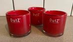 3 mooie Dutz waxinelichthouders kandelaar DutZ glas rood, Overige materialen, Ophalen of Verzenden, Zo goed als nieuw, Minder dan 25 cm