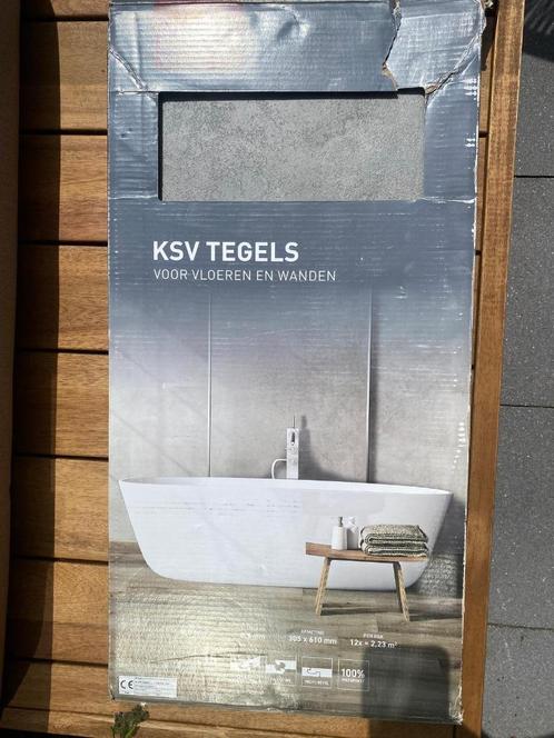 KS Vinyl tegels - betonlook donker, Huis en Inrichting, Badkamer | Badtextiel en Accessoires, Nieuw, Overige typen, Grijs, Ophalen of Verzenden