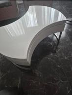 Witte Salontafel met Draaiblad & Opbergruimte, Huis en Inrichting, Tafels | Salontafels, Ophalen, Kunststof, Gebruikt, Rond