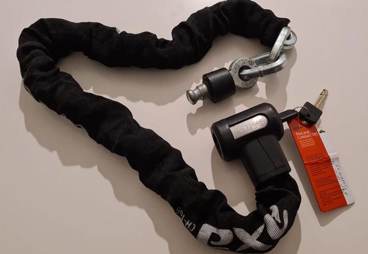 Kettingslot Axa ProCarat Compact 105 ART **** gehard staal, Fietsen en Brommers, Fietsaccessoires | Fietssloten, Zo goed als nieuw