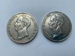 2 zilveren rijksdaalders willem 2 jaren 1848 en 1849 schaars, Postzegels en Munten, Munten | Nederland, Ophalen of Verzenden, Koning Willem II