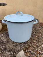Vintage Emaille Pan met Deksel - Lichtblauw, Antiek en Kunst, Antiek | Emaille, Ophalen of Verzenden