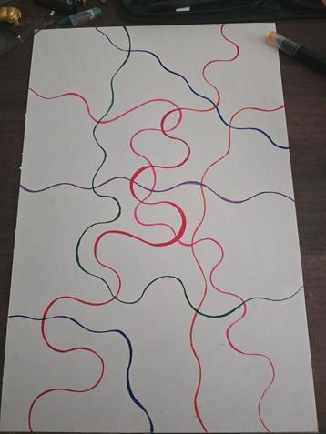 Abstracte Lijnen Tekening op A3 de synaptische groei  beschikbaar voor biedingen