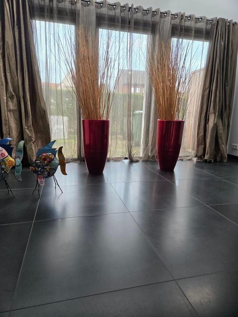 twee grote sierpotten woonkamer,kleur rood, Ophalen of Verzenden, Zo goed als nieuw