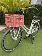 Witte Gazelle Puur damesfiets incl. roze krat, Ophalen, Gebruikt, Gazelle, Versnellingen