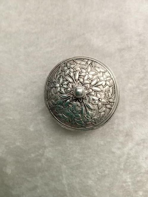Mooi Bewerkt Antiek Zilveren Rond Doosje met Dekseltje, Antiek en Kunst, Antiek | Goud en Zilver, Zilver, Verzenden