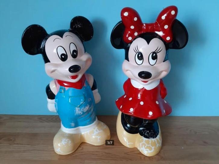 Mickey en Minny beelden, Verzamelen, Disney, Gebruikt, Beeldje of Figuurtje, Mickey Mouse, Ophalen of Verzenden