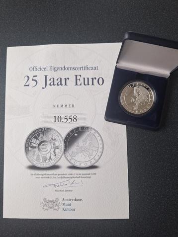 25 JAAR EURO HERDENKINGSMUNT  beschikbaar voor biedingen