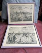 2 oude platen van. Rotterdam en Amsterdam 25 x 19,5 cm., Antiek en Kunst, Kunst | Tekeningen en Foto's, Ophalen of Verzenden