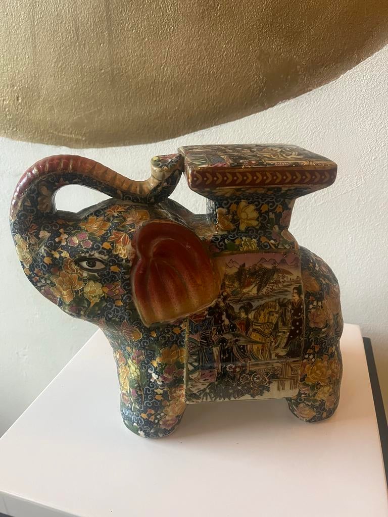 Vintage Satsuma Porseleinen Olifant, Ophalen