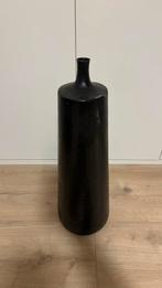 Zwarte metalen vaas - 75cm hoog, Ophalen, Overige materialen, Gebruikt, Zwart
