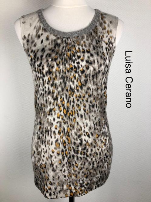 Luisa Cerano Top 57% wol (mt: 36) EL/7969, Kleding | Dames, Tops, Zo goed als nieuw, Maat 36 (S), Bruin, Zonder mouw, Ophalen of Verzenden