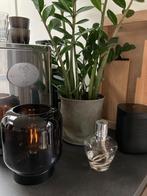 leuke tafellamp met gloeilampspiraal er in, bruin glas ongev, Minder dan 50 cm, Glas, Ophalen of Verzenden