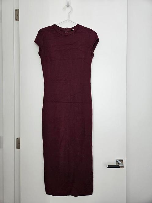 H&M - donkerrode lange jurk - maat S, Kleding | Dames, Jurken, Zo goed als nieuw, Maat 36 (S), Rood, Onder de knie, Verzenden