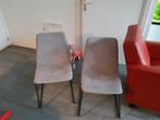 4 Grijze Eetkamerstoelen - Gebruikt, Huis en Inrichting, Stoelen, Ophalen, Gebruikt, Grijs, Vier