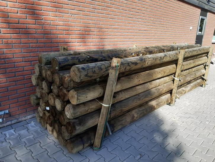 Geimpregneerd gefreesde tuinhout palen 350 cm lang 18 cm dik, Tuin en Terras, Palen, Balken en Planken, Nieuw, Palen, 250 cm of meer