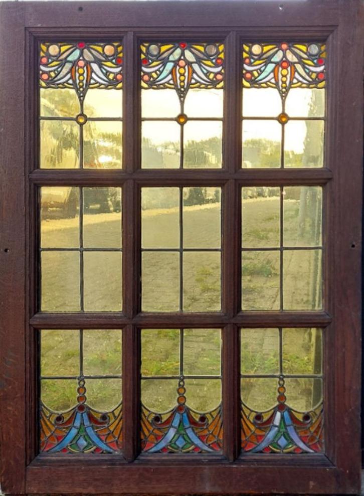 Glas in lood - art nouveau, Antiek en Kunst, Curiosa en Brocante, Ophalen