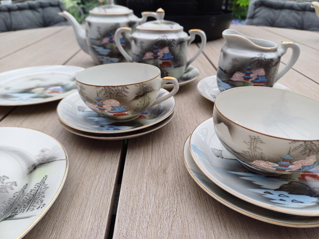 Origineel antiek Kutani thee servies sereen design, Antiek en Kunst, Antiek | Servies compleet, Ophalen
