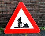 Verkeersbord groot Werk in Uitvoering vintage nostalgisch, Ophalen, Gebruikt