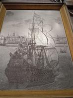 gravure  gezicht op rotterdam, Antiek en Kunst, Kunst | Etsen en Gravures, Ophalen