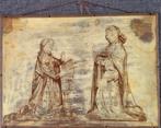 Koperen etsplaat met religieuze voorstelling 17x12,3 cm, Ophalen of Verzenden