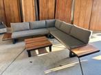 Loungehoek Enola light teaklook rope taupe, Ophalen, 5 zitplaatsen, Nieuw, Loungeset