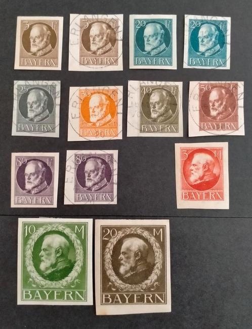BAYERN Koning Ludwig III 1920 Mi94IIB-109IIB, Postzegels en Munten, Postzegels | Europa | Duitsland, Gestempeld, Duitse Keizerrijk