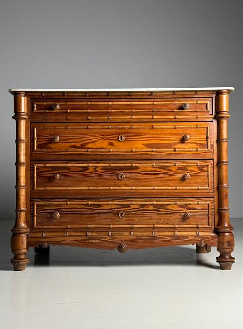 Faux Bamboo Ladekast Commode, Huis en Inrichting, Kasten | Ladekasten, Gebruikt, Minder dan 100 cm, 25 tot 50 cm, Grenenhout, Ophalen