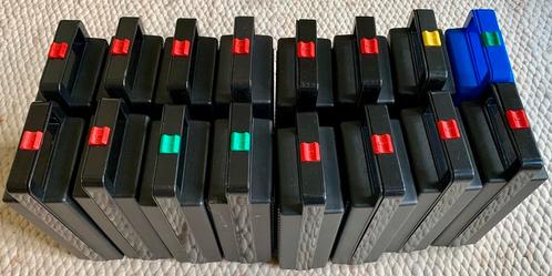 10 Tontarelli opbergkoffertjes cassettebandjes opbergsysteem, Cd's en Dvd's, Cassettebandjes, Gebruikt, Toebehoren, Ophalen of Verzenden