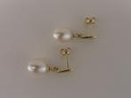 Gouden oorhangers met parel en zirkonia                  G57, Gebruikt, Overige kleuren, ., Ophalen of Verzenden