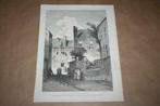 Antieke gravure - Straatgezicht van Weissenbruch - 1875 !!, Antiek en Kunst, Ophalen of Verzenden