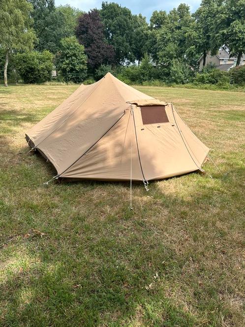 Nette 2 persoons katoenen tent, Caravans en Kamperen, Tenten, tot en met 2, Gebruikt, Ophalen