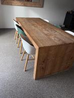 Eettafel steigerhout en 6 stoelen (set), Ophalen, Gebruikt, 100 tot 150 cm, 200 cm of meer