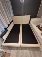 2-persoons bed (180x220) + zo goed als nieuwe matrassen, Huis en Inrichting, Slaapkamer | Bedden, Overige materialen, Beige, Tweepersoons