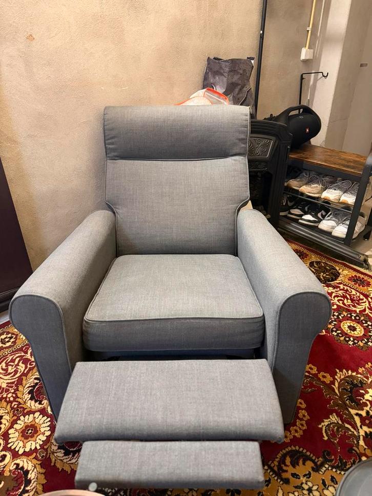 Ikea Muren Relaxfauteuil Lichtgrijs  zie advertentie !, Huis en Inrichting, Fauteuils, Zo goed als nieuw, Stof, 75 tot 100 cm