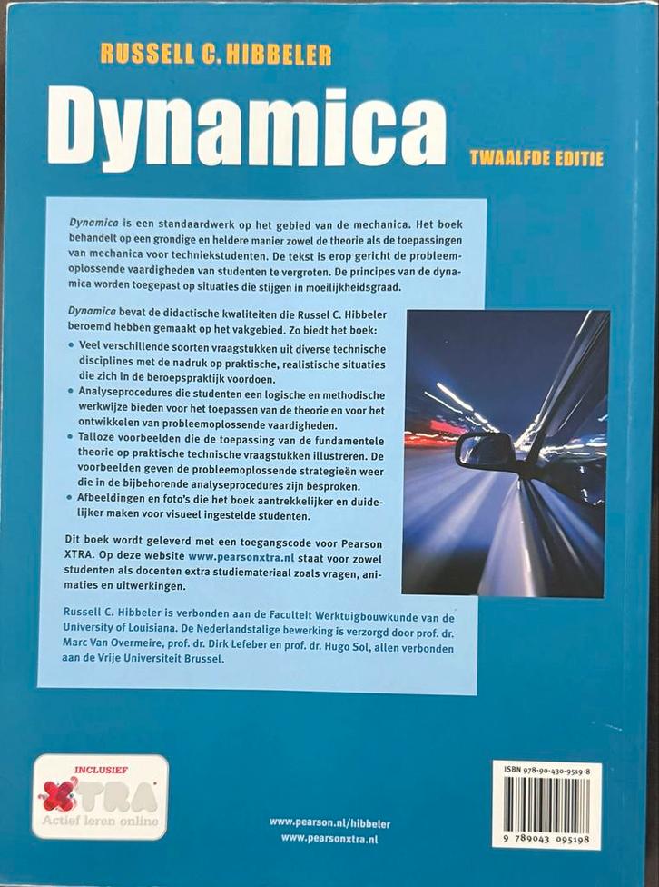 Dynamica - Russell C. Hibbeler - 12e editie, Boeken, Studieboeken en Cursussen, Zo goed als nieuw, HBO, Beta, Ophalen of Verzenden