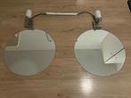 2 * 50cm round wall mirror with wall lamp, Ophalen, Rond, Zo goed als nieuw, 75 tot 100 cm
