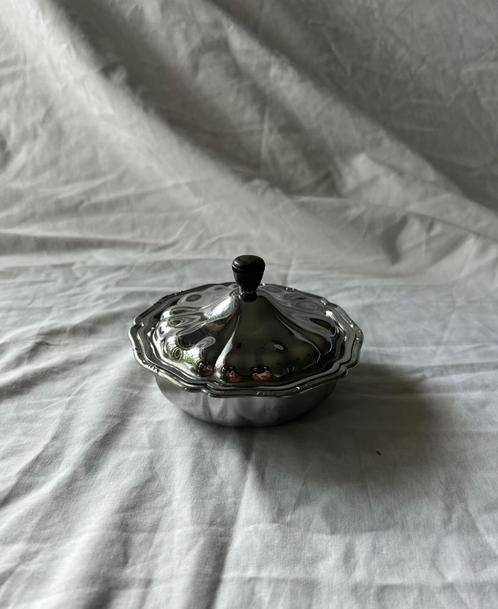 Vintage Franse RVS suikerpot Guy Degrenne - jaren 70 design, Huis en Inrichting, Keuken | Servies, Gebruikt, Overige typen, Overige stijlen